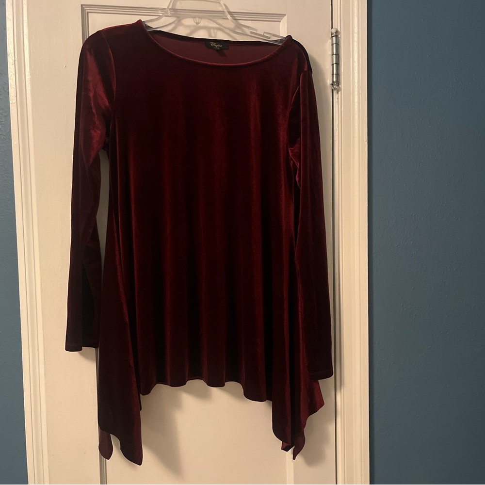 Cupio velour tunic top size large